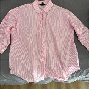 Pink striped button down shirt